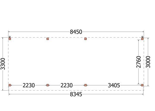 Buitenverblijf Casa 8450x3300x2600mm (bxdxh)    52.2409