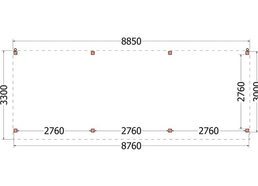 Buitenverblijf Casa 8850x3300x2600mm (bxdxh)    52.2410