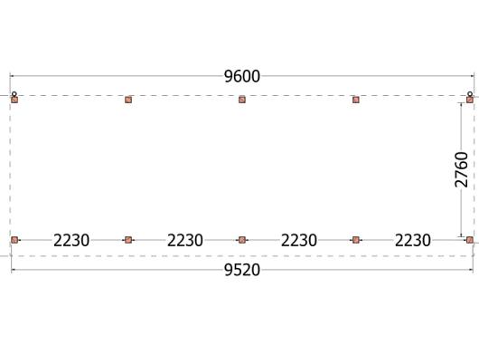 Buitenverblijf Casa 9600x3300x2600mm (bxdxh)    52.2412