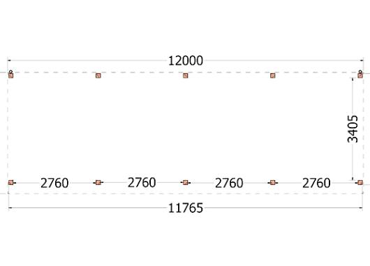 Buitenverblijf Refter XL 12000x4000x2600mm (bxdxh)    52.6009