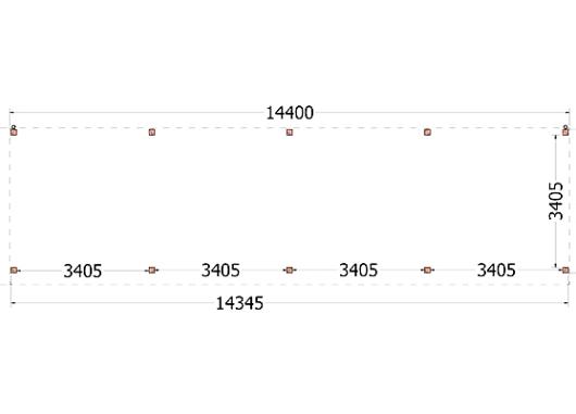 Buitenverblijf Refter XL 14400x4000x2600mm (bxdxh)    52.6222