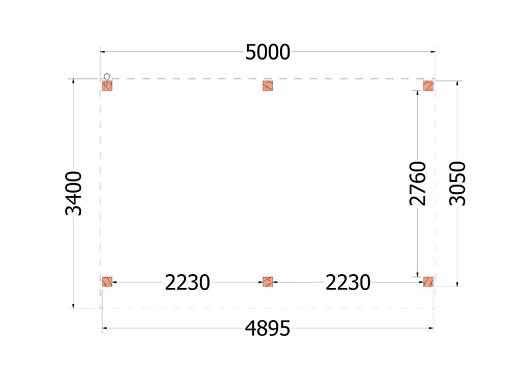 Buitenverblijf Refter XL 5000x3400x2600mm (bxdxh)    52.1047
