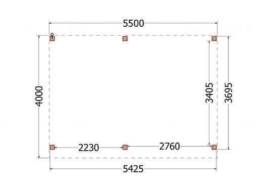 Buitenverblijf Refter XL 5500x4000x2600mm (bxdxh)    52.1051