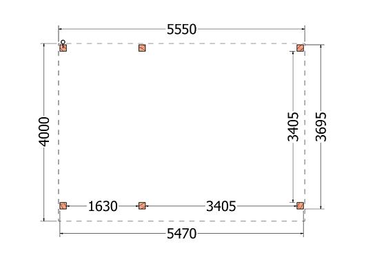 Buitenverblijf Refter XL 5550x4000x2600mm (bxdxh)    52.1054