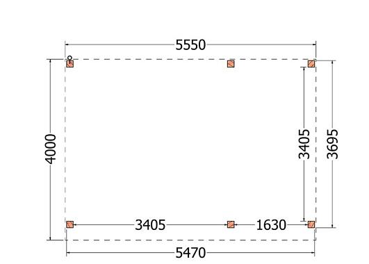 Buitenverblijf Refter XL 5550x4000x2600mm (bxdxh)    52.1054
