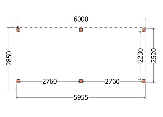 Buitenverblijf Refter XL 6000x2850x2600mm (bxdxh)    52.1055