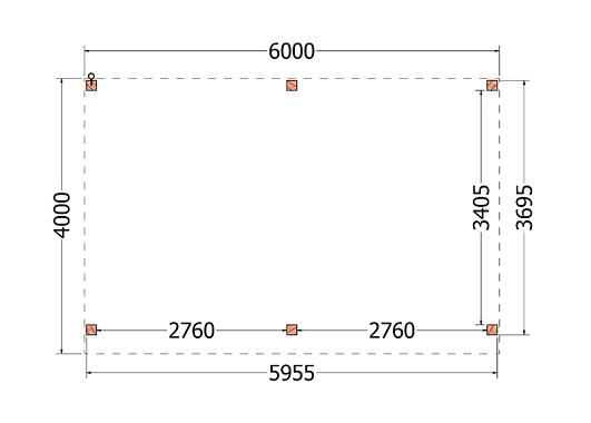 Buitenverblijf Refter XL 6000x4000x2600mm (bxdxh)    52.0009