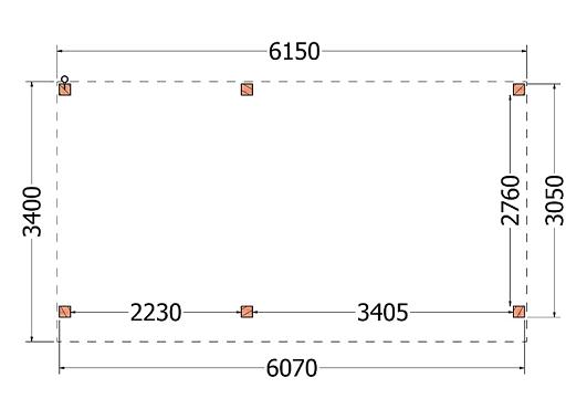 Buitenverblijf Refter XL 6150x3400x2600mm (bxdxh)    52.1058