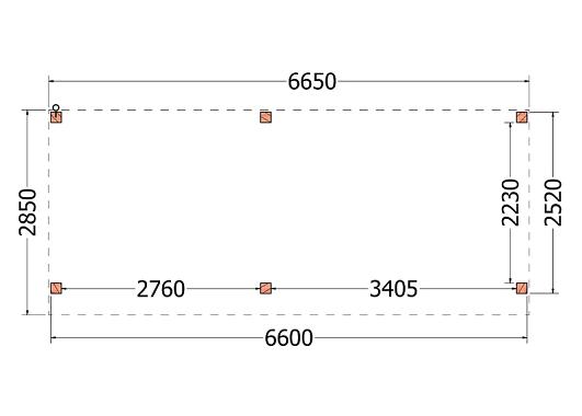 Buitenverblijf Refter XL 6650x2850x2600mm (bxdxh)    52.1060