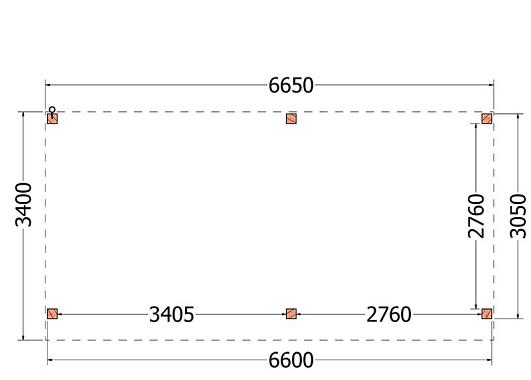 Buitenverblijf Refter XL 6650x3400x2600mm (bxdxh)    52.1061