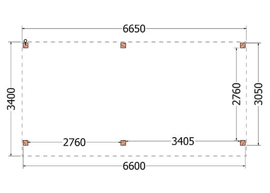 Buitenverblijf Refter XL 6650x3400x2600mm (bxdxh)    52.1061