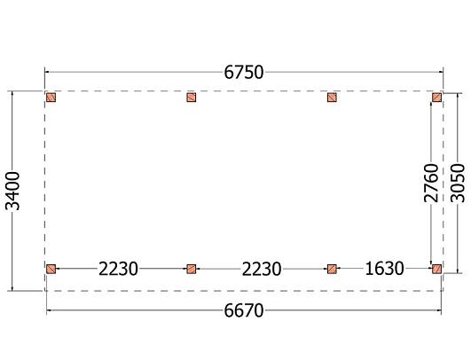 Buitenverblijf Refter XL 6750x3400x2600mm (bxdxh)    52.1064