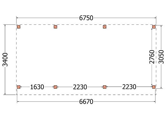 Buitenverblijf Refter XL 6750x3400x2600mm (bxdxh)    52.1064