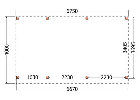 Buitenverblijf Refter XL 6750x4000x2600mm (bxdxh)    52.1065