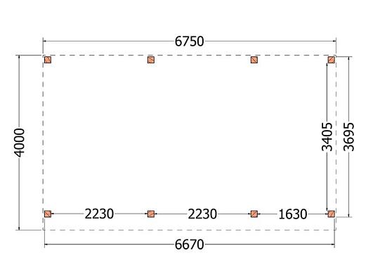Buitenverblijf Refter XL 6750x4000x2600mm (bxdxh)    52.1065