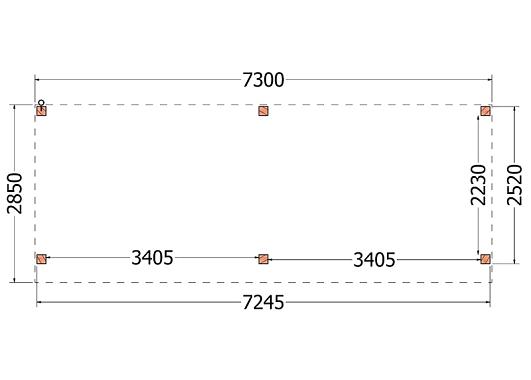 Buitenverblijf Refter XL 7300x2850x2600mm (bxdxh)    52.1066