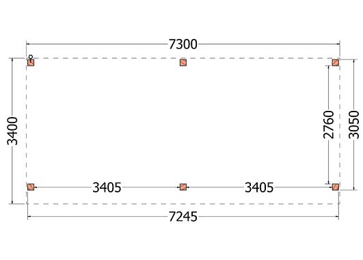 Buitenverblijf Refter XL 7300x3400x2600mm (bxdxh)    52.1067