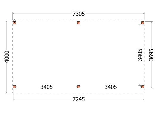 Buitenverblijf Refter XL 7300x4000x2600mm (bxdxh)    52.0222