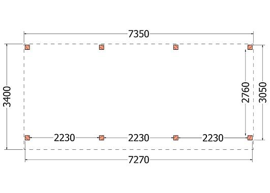 Buitenverblijf Refter XL 7350x3400x2600mm (bxdxh)    52.1069