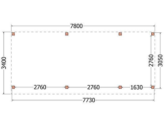 Buitenverblijf Refter XL 7800x3400x2600mm (bxdxh)    52.1071