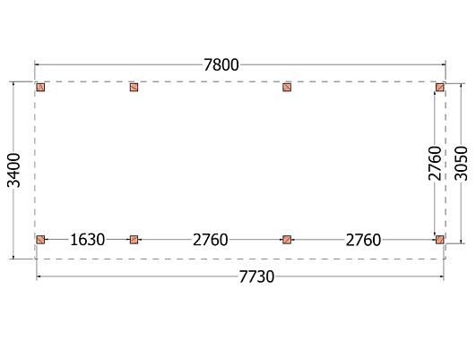 Buitenverblijf Refter XL 7800x3400x2600mm (bxdxh)    52.1071