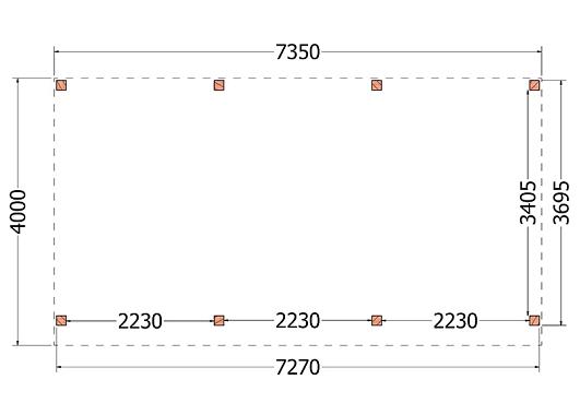 Buitenverblijf Refter XL 7350x4000x2600mm (bxdxh)    52.1070