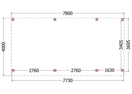 Buitenverblijf Refter XL 7800x4000x2600mm (bxdxh)    52.1072
