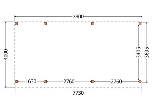Buitenverblijf Refter XL 7800x4000x2600mm (bxdxh)    52.1072