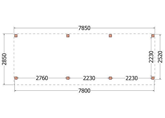 Buitenverblijf Refter XL 7850x2850x2600mm (bxdxh)    52.1073