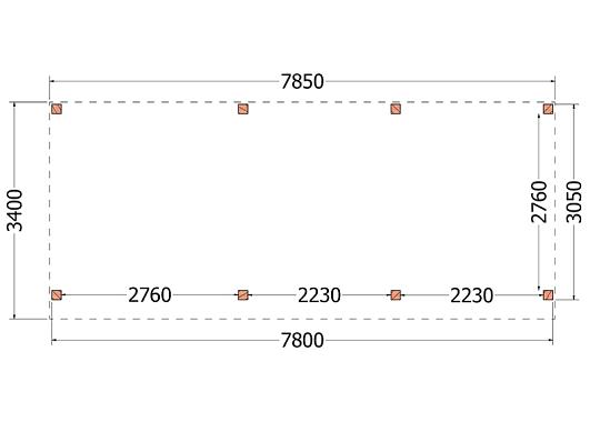 Buitenverblijf Refter XL 7850x3400x2600mm (bxdxh)    52.1074