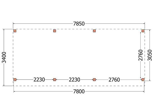 Buitenverblijf Refter XL 7850x3400x2600mm (bxdxh)    52.1074
