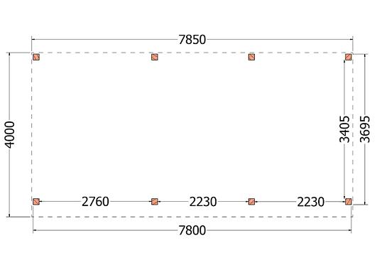 Buitenverblijf Refter XL 7850x4000x2600mm (bxdxh)    52.1075