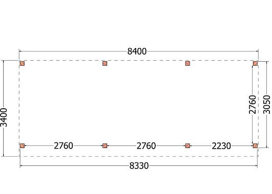Buitenverblijf Refter XL 8400x3400x2600mm (bxdxh)    52.1076