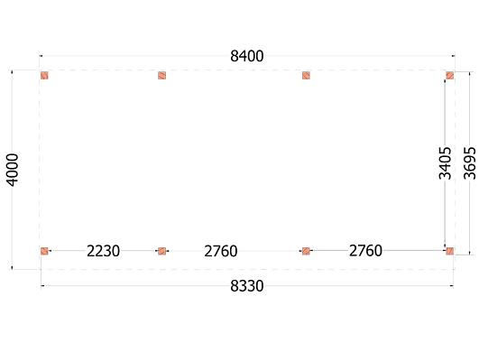 Buitenverblijf Refter XL 8400x4000x2600mm (bxdxh)    52.1077