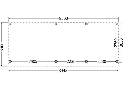 Buitenverblijf Refter XL 8500x3400x2600mm (bxdxh)    52.1078