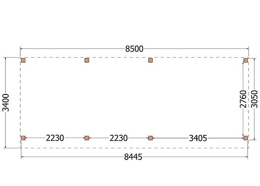 Buitenverblijf Refter XL 8500x3400x2600mm (bxdxh)    52.1078