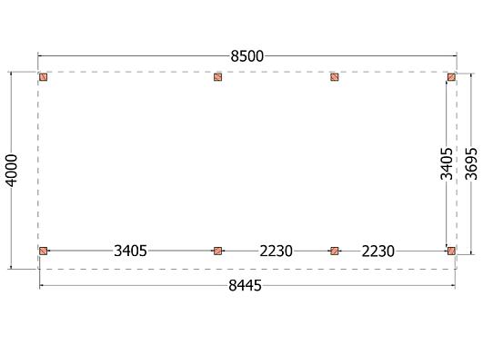 Buitenverblijf Refter XL 8500x4000x2600mm (bxdxh)    52.1079