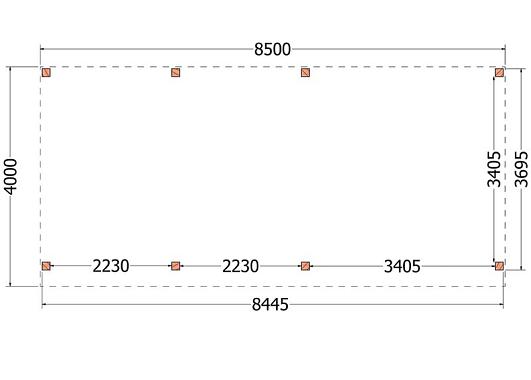 Buitenverblijf Refter XL 8500x4000x2600mm (bxdxh)    52.1079