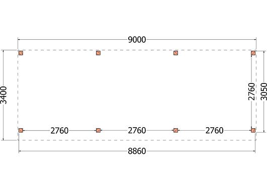Buitenverblijf Refter XL 9000x3400x2600mm (bxdxh)    52.1080