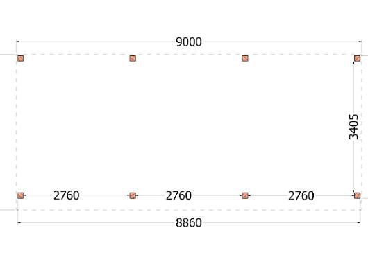 Buitenverblijf Refter XL 9000x4000x2600mm (bxdxh)    52.3009