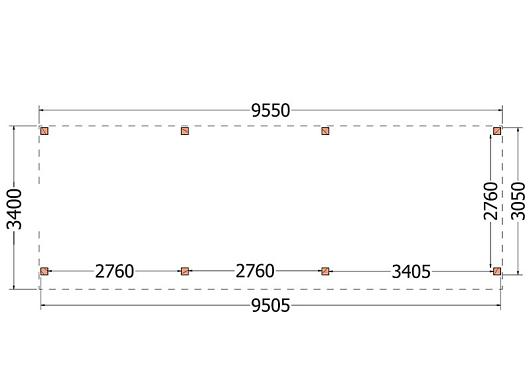 Buitenverblijf Refter XL 9550x3400x2600mm (bxdxh)    52.1081