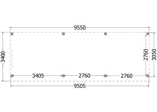 Buitenverblijf Refter XL 9550x3400x2600mm (bxdxh)    52.1081
