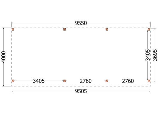 Buitenverblijf Refter XL 9550x4000x2600mm (bxdxh)    52.1082