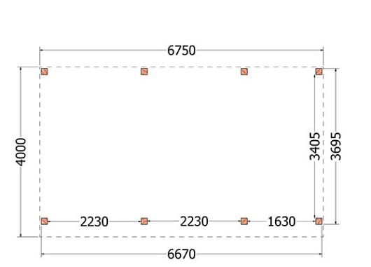 Buitenverblijf Mensa 6750x4000x2600mm (bxdxh)    52.1038