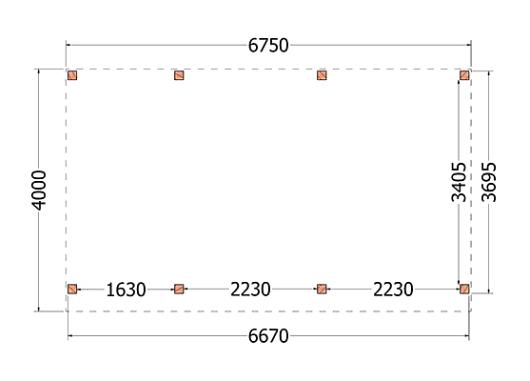 Buitenverblijf Mensa 6750x4000x2600mm (bxdxh)    52.1038