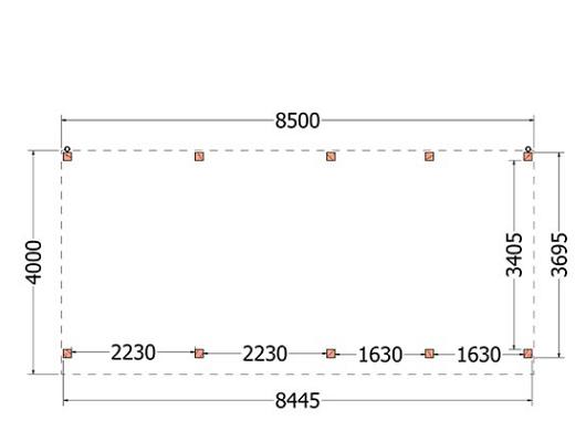 Buitenverblijf Mensa 8500x4000x2600mm (bxdxh)    52.1039