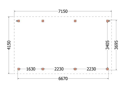 Buitenverblijf Siena 7150x4150x2500mm (bxdxh)    52.1093