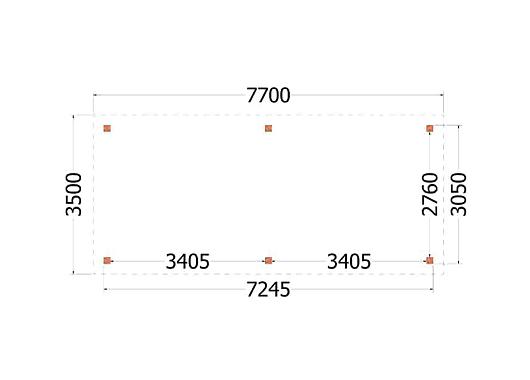 Buitenverblijf Siena 7700x3500x2500mm (bxdxh)    52.0440