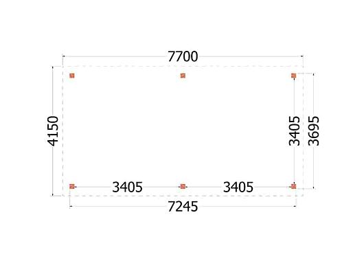 Buitenverblijf Siena 7700x4150x2500mm (bxdxh)    52.0906
