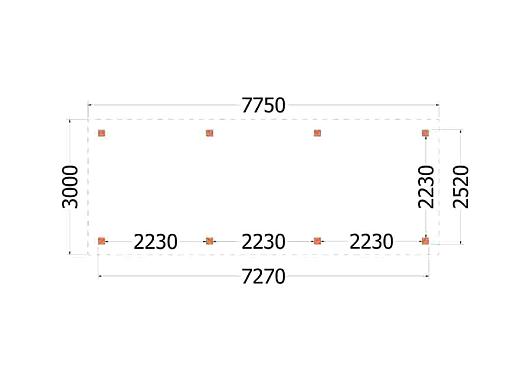 Buitenverblijf Siena 7750x3000x2500mm (bxdxh)    52.0921